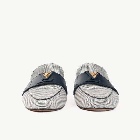 Louis Vuitton LV Mare White & Navy Open Back Loafers - Picture 3 of 11